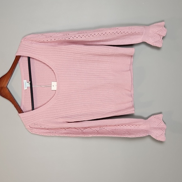 NWT Sundance‎ Pink Merino Wool Blend Scoopneck Sweater XS - Picture 2 of 10